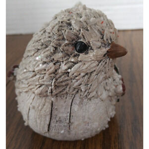 White Bird With Holly Ceramic Figurine